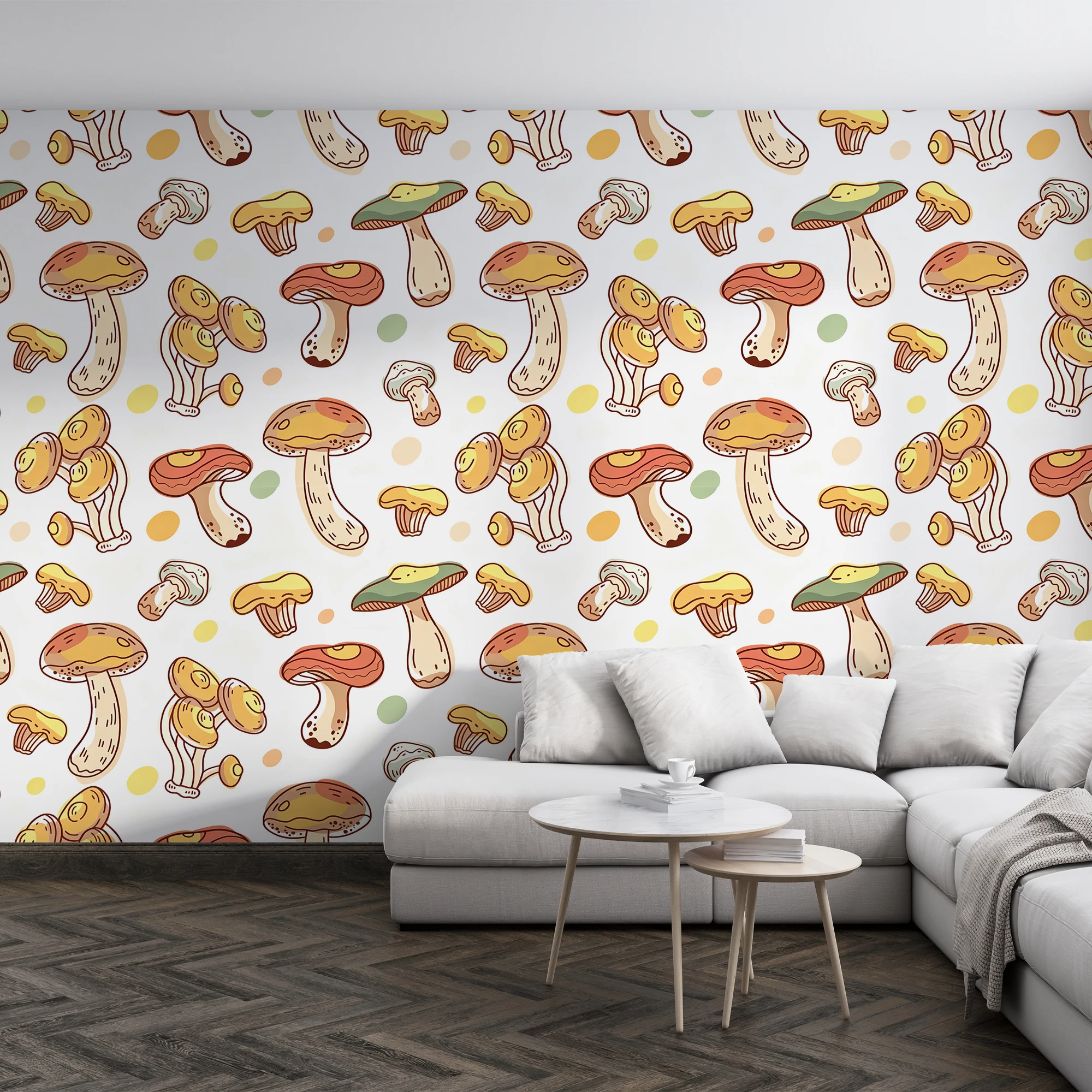 Custom Mural Wallpaper Cute Cartoon Mushroom Peel And Stick Wall Mural Colorful Forest Fungi For Kids Bedroom Nursery Home Decor