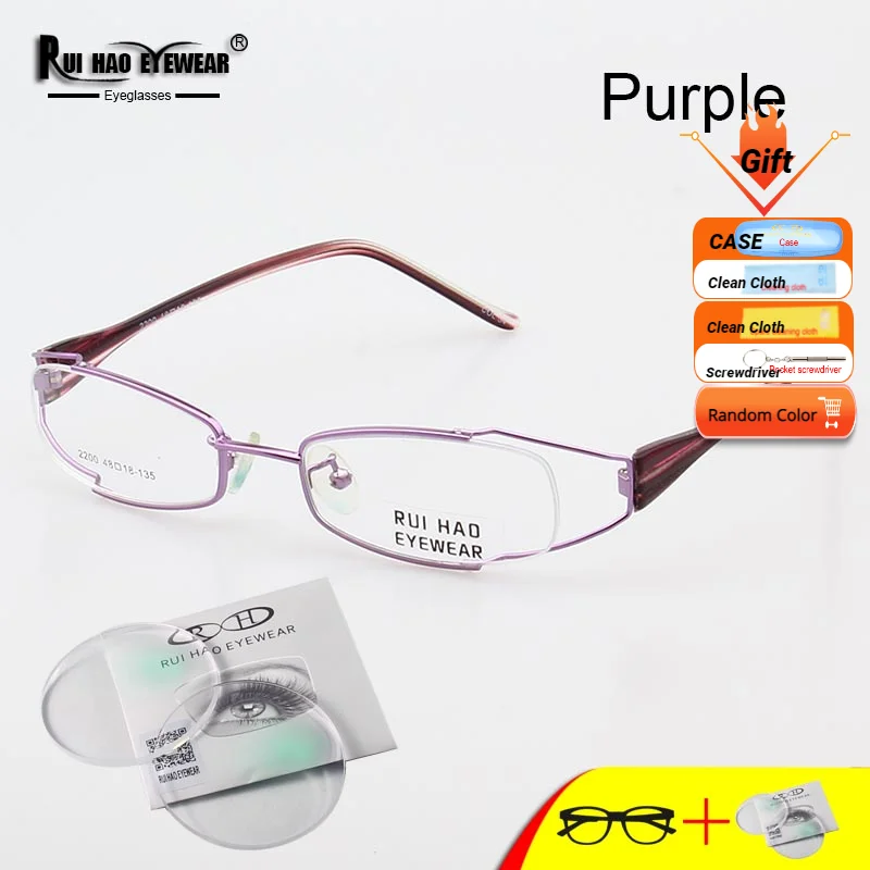 

Customize Prescription Eyeglasses Women Fashion Glasses Frame Fill Resin Lenses Myopia Progressive Spectacles Half Rimless Frame