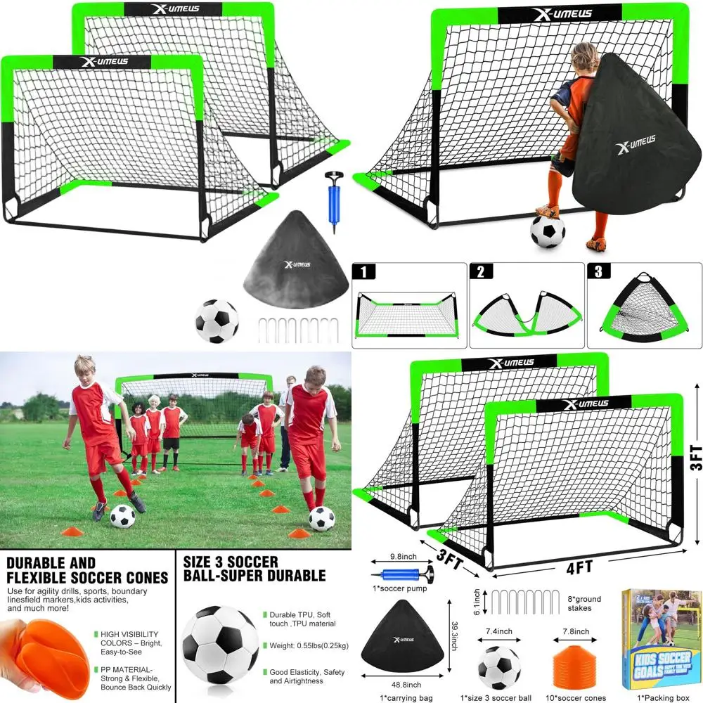 

Toddler Soccer Goals Set, 3-12 Years, with Ball, Cones, and Net for Outdoor Training and Play