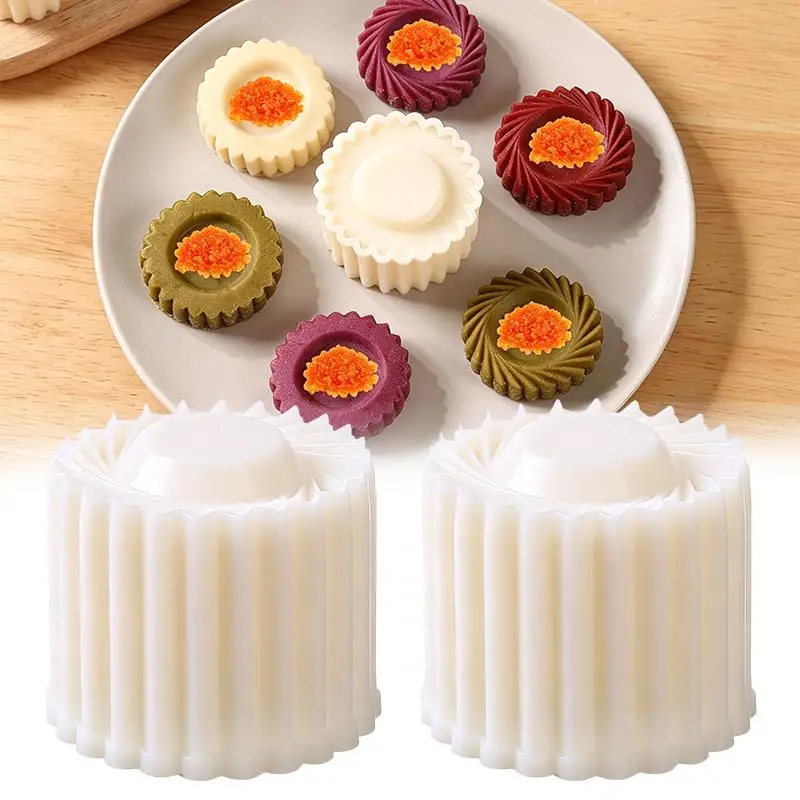 2/4pcs Household New Press Type Simple Detachable Moon Cake Mold Bean Paste Embossed Cake Maker for Baking Cooking