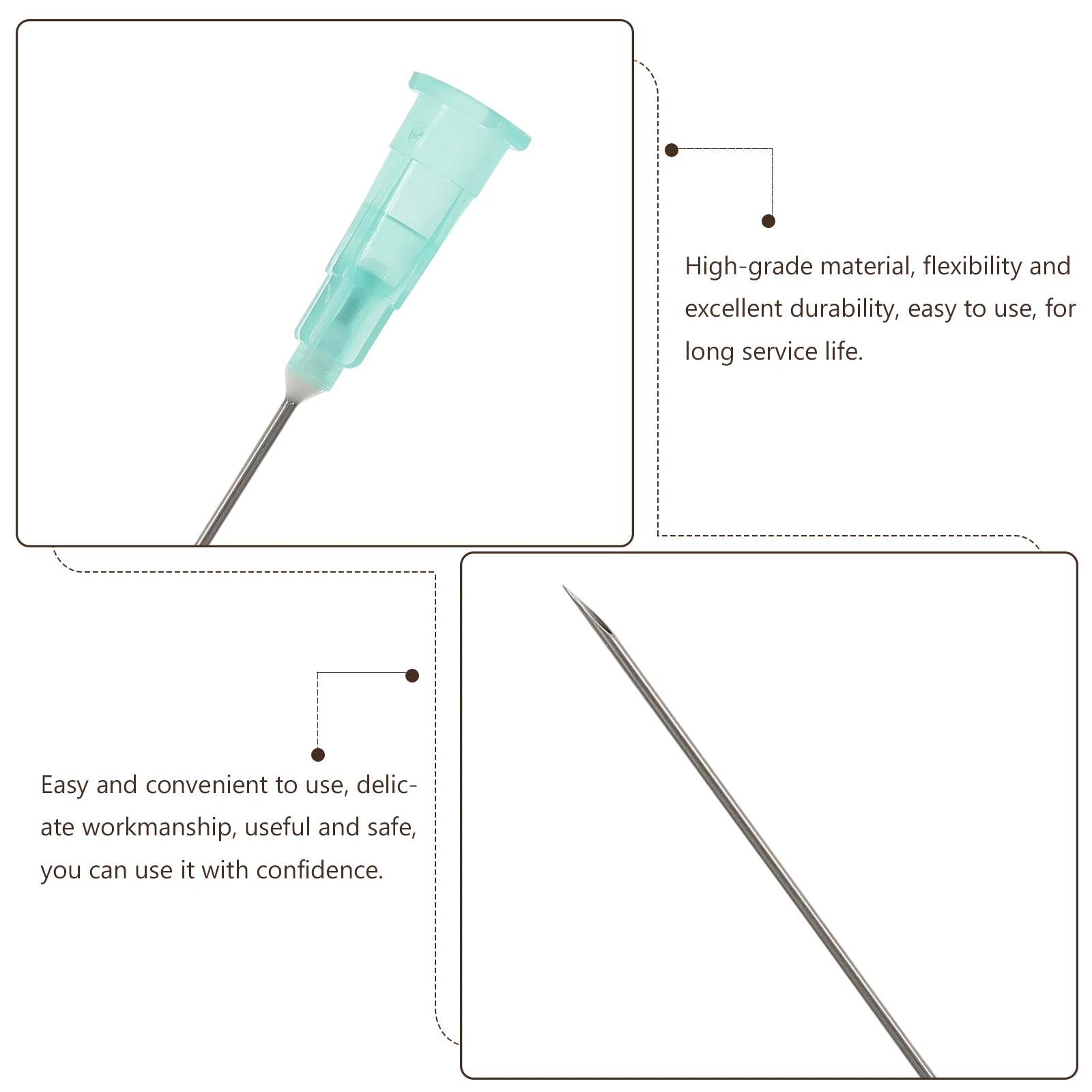 

100 pcs Dispensing Needle With Covers Metal 22G 1 Inch Accessories Needles For Experiments Ergonomic Design