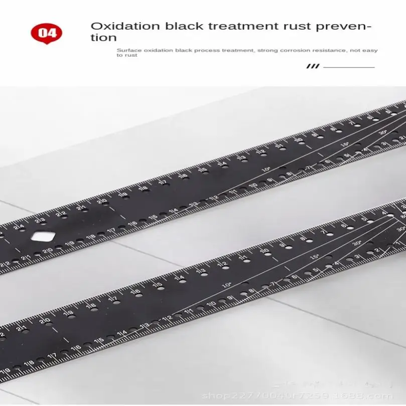 High Precision Laser Engraving Woodworking Ruler Multifunctional Aluminum Alloy Measuring Ruler