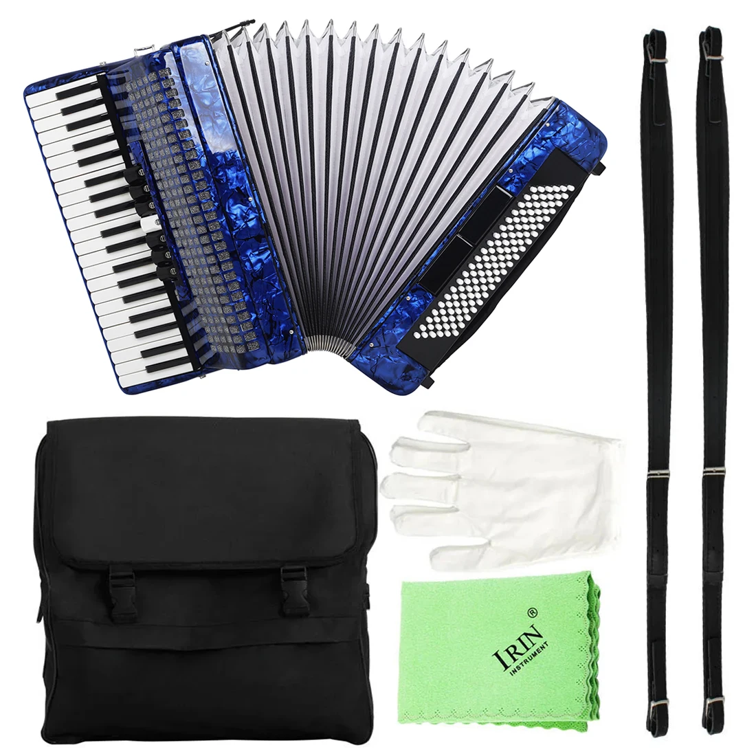 

Accordion 120 Bass 41 Keys Accordion Blue Triple Spring for Kids Children Beginner Christmas Gift Keyboard Musical Instrument