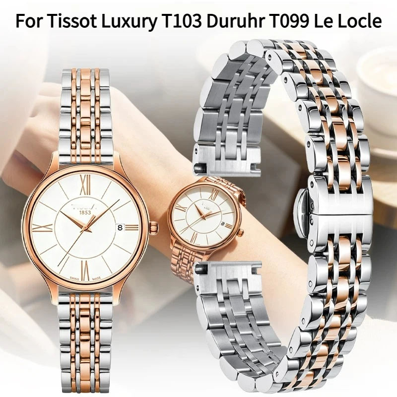 High quality steel watch strap women for original Tissot 1853 Luxury T103 Duruhr T099 Le Locle stainless steel Watch chain band