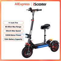 11 inch Scooter Electric Scooter with Seat 1000W Motor 48V15Ah 65KM Range Off-Road Tires Dual Brake Foldable Electric Scooters