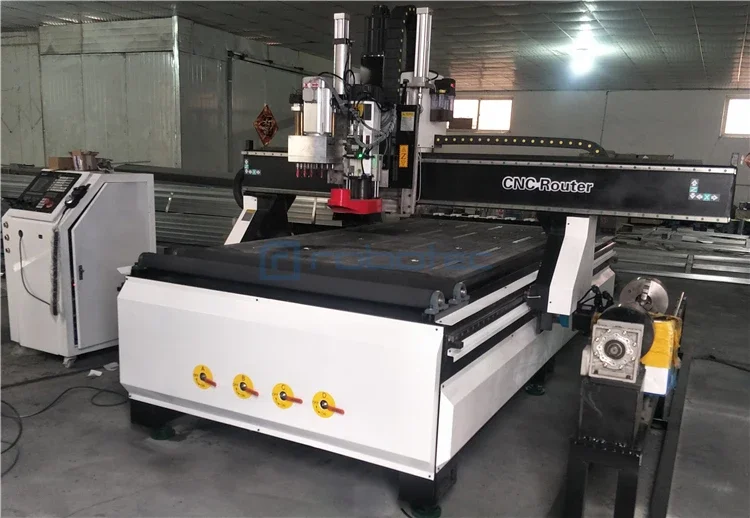 Router Cnc 4 sumbu pembentuk papan selancar 3d tugas berat mesin penggilingan Cnc Putar 4x8 kaki dengan antarmuka USB Mach3 mesin CNC kayu