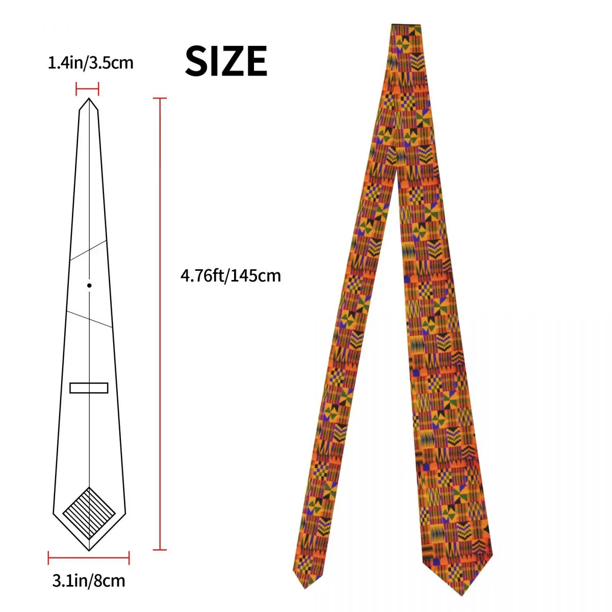 Kente Tribal African Tie Retro Print For Man Printed Neck Ties Accessories Blouse Office Poliester Silk Cravat