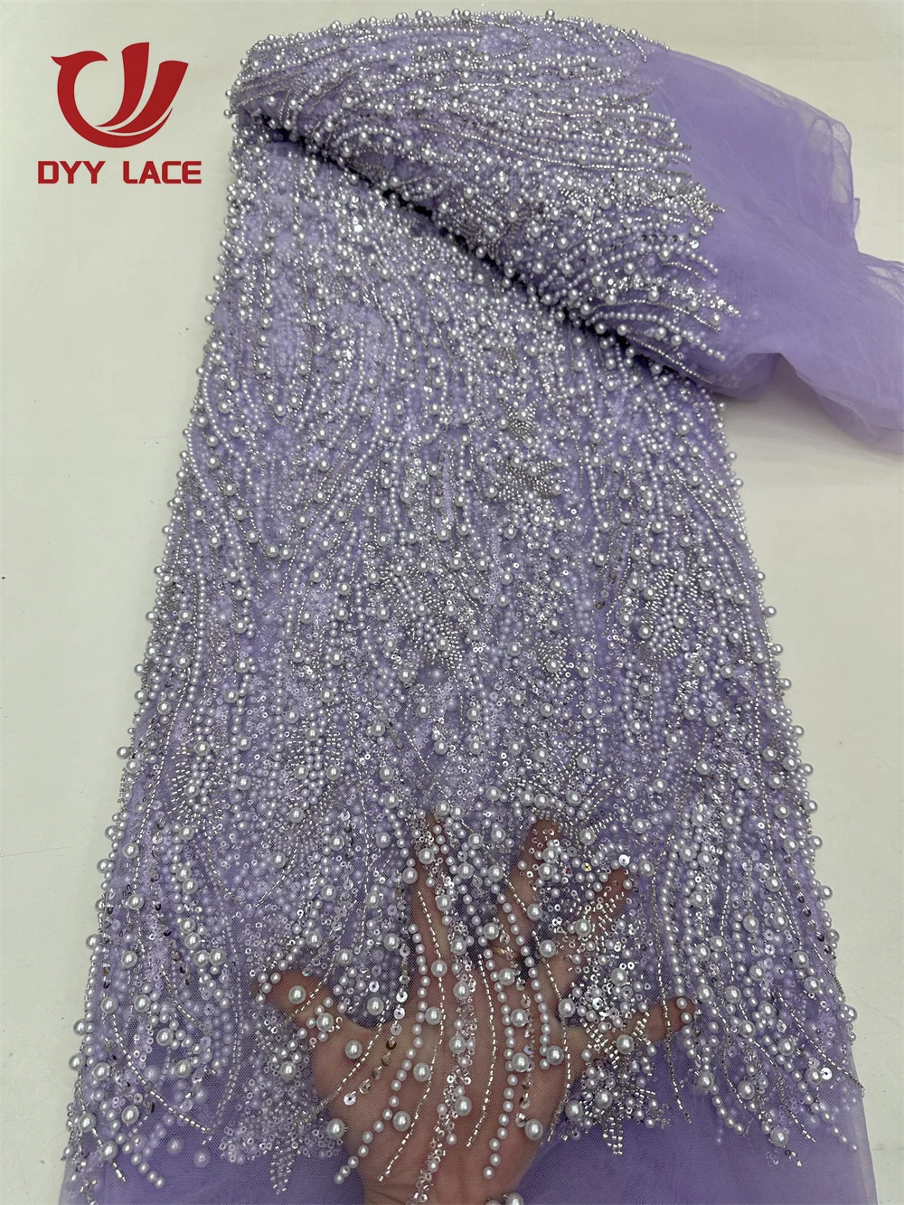 Luxury African Sequins Tulle Embroidered Groom Lace Fabric 2024 High Quality Beaded Sequins Lace Fabric For Nigerian Wedding