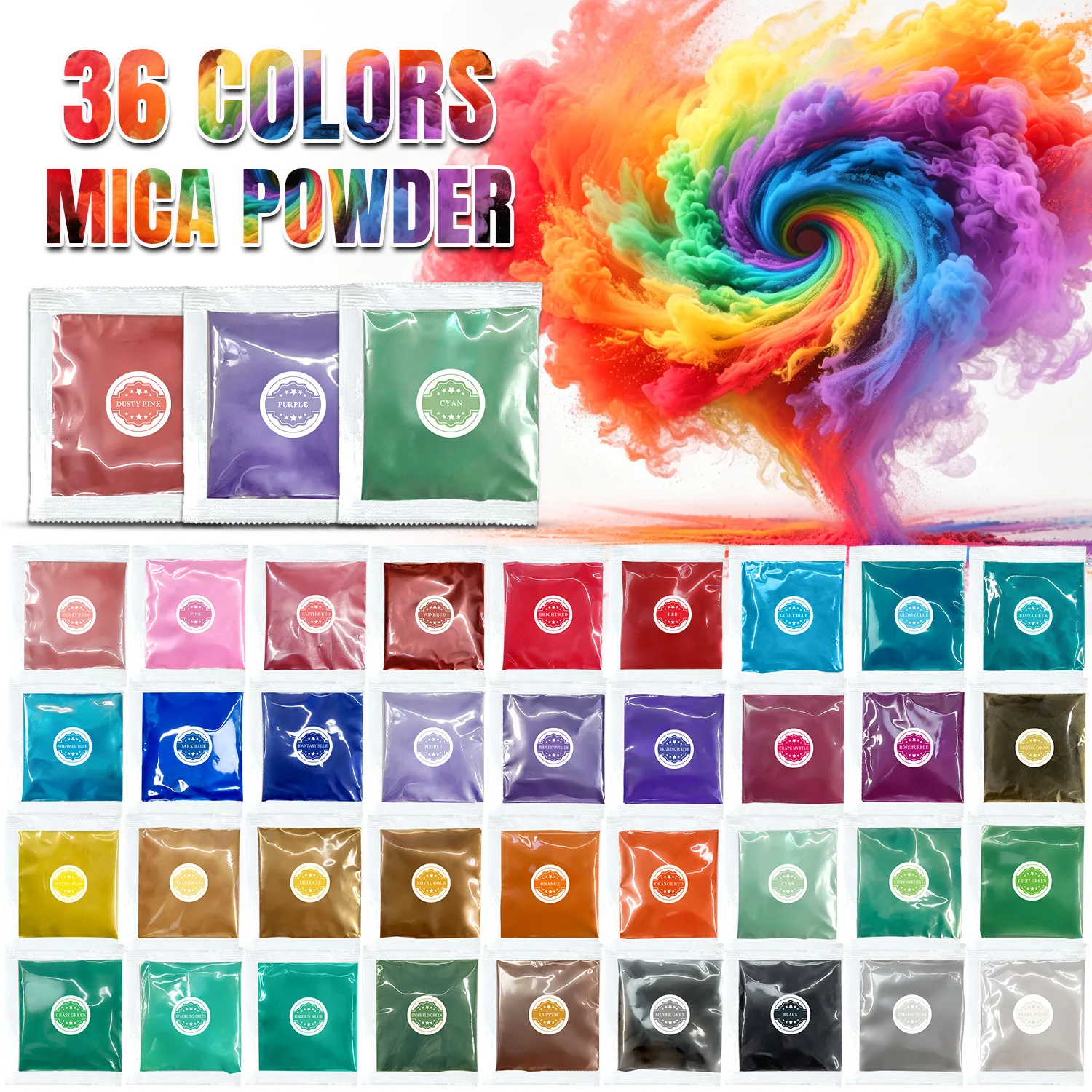 5g/Bag Mica Powder Pearlescent Pigment for Watercolor Painting, Shimmer Mineral Pigment for Epoxy Resin DIY Crafts, Soap Making