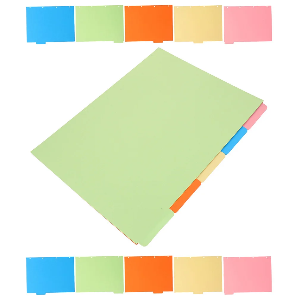 3Sets Colored Binder Dividers Paperboard Loose Leaf Tabs for Notebook Journal Presentation Index Pages A4