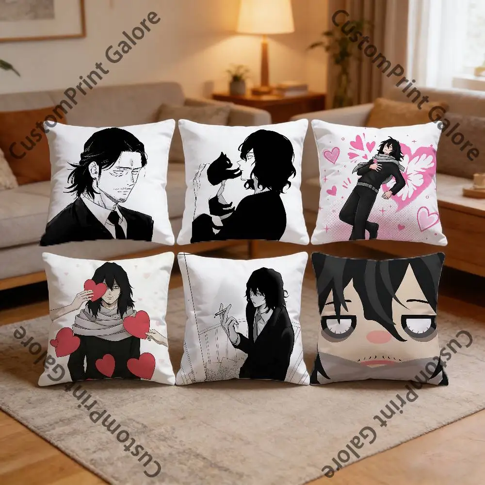 S-Shota A-Aizawa Square Throw Pillow Cover Multiple Sizes Soft for Sofa Bedroom Living Room Home Decorative