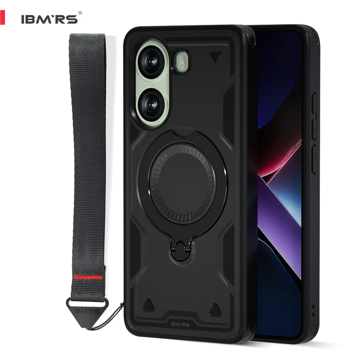 

for Redmi Turbo 4 5G Case Magnetic Shockproof with Stand & Lanyard | Metal Ring Compatible