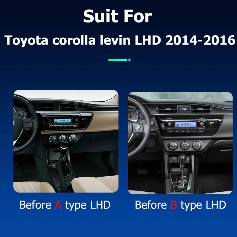 Android Car Radio Carplay for Toyota corolla levin LHD 2014 2016  GPS Navigation Multimedia Player Stereo screen tape recorder