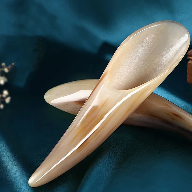 

1PC Natural Buffalo Horn No Stress Guasha Massage Tool Acupuncture SPA Therapy Gua Sha Massager Scraping Board