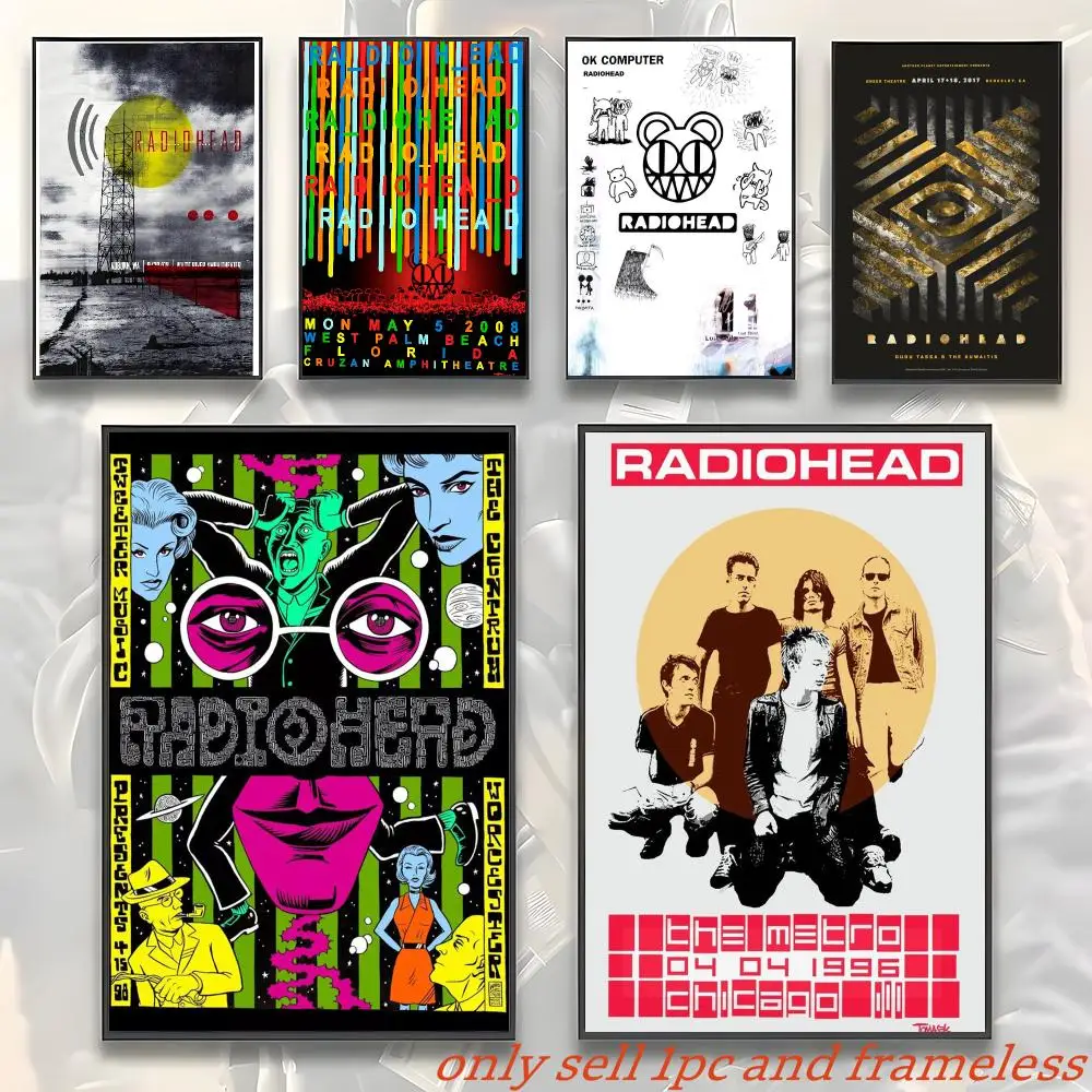 Band Radiohead Music Poster Modern and Elegant Wall Stickers for Home Decor Living Room Dormitory Wall Art
