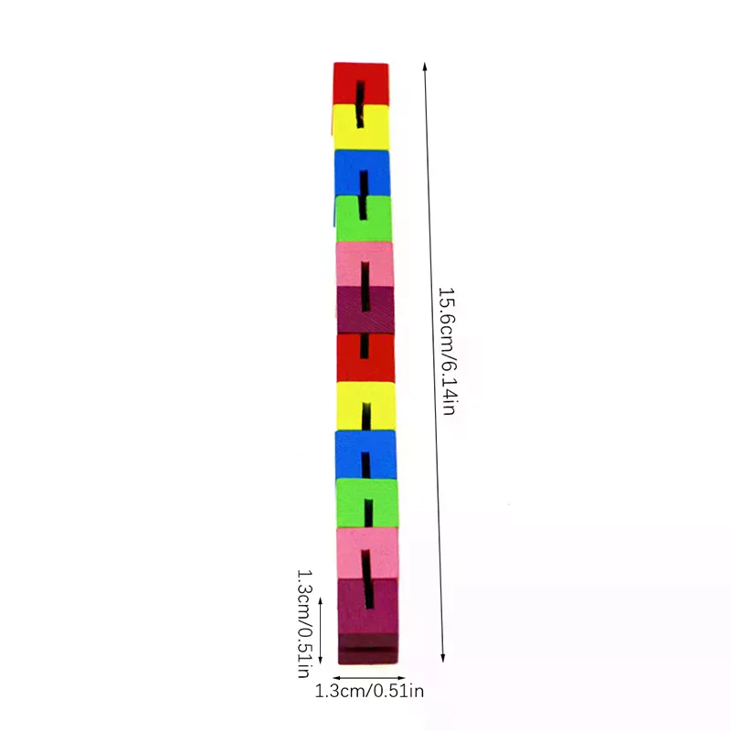 Classico cubo colorato con corde in legno, blocco di costruzione creativo, giocattolo antistress per bambini, giocattoli educativi per bambini