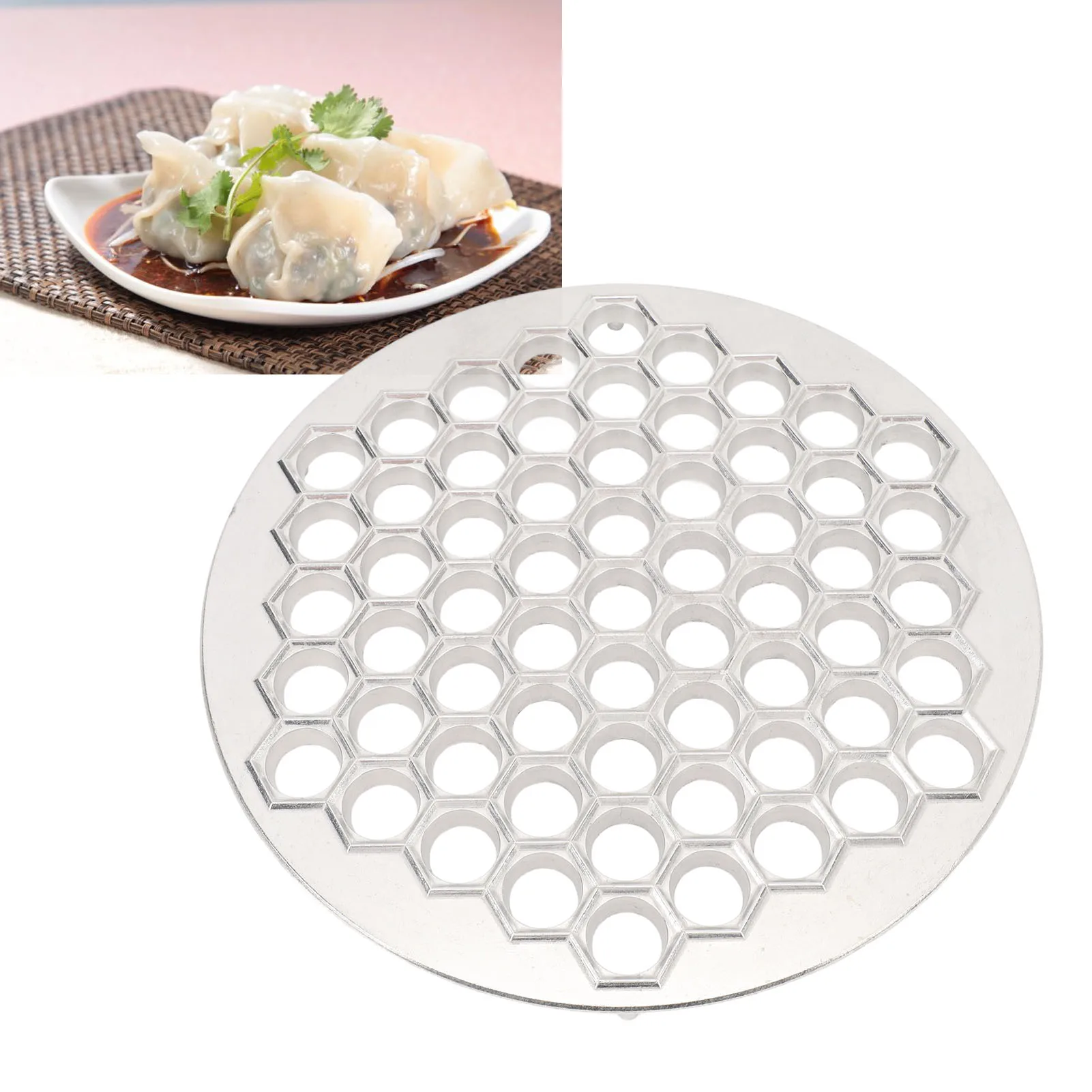 Russian Dumpling Maker Multifunctional Pelmeni Making Tool Practical Aluminum Alloy High Efficiency 61 Holes for Restaurant