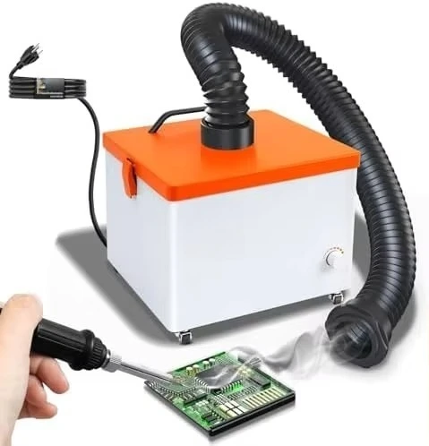 MT Solder Fume Extractor 243 m /h Strong Suction Low Noise High Efficiency 3-speed Smoke Extractor Suitable for Engraving