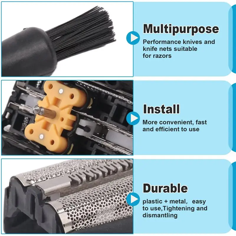 A65Z Electric Razor Foil & Blade Combination For Braun 8000 Series 5 Contourpro 360° Complete, Fit Waterflex WF1S WF2S 5760 5758
