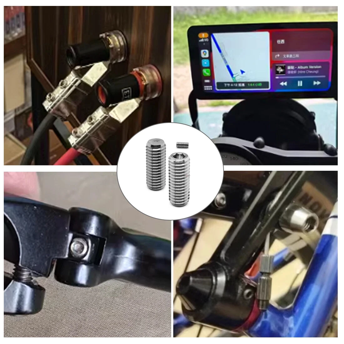 1~5Pcs TC4/GR5 Titanium Alloy Hex Socket Set Screws DIN913 M4 M7 Flat Point Grub Set Screws Length 8mm~50mm