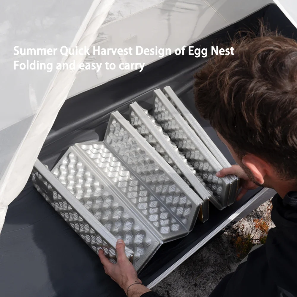 

R 3.0 Sleeping Pad Folding Square Egg Nest Mat 2.5cm Thickened Lightweight Cushion for Outdoor Camping Hiking Backpacking