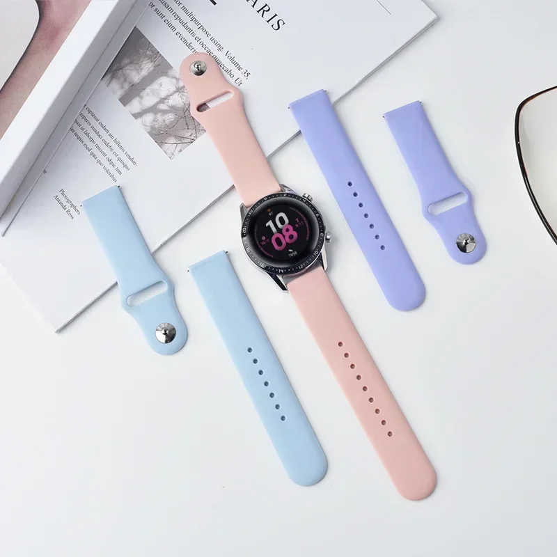 2 pack straps For Samsung Galaxy watch 7/FE/5/5 Pro/4/6 classic Active 2 20mm 22mm Silicone bracelet for Huawei GT 5-4-3-2e band