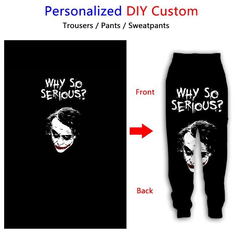 DIY Custom 3D Print Men Trousers Women Jogging Harajuku Casual Sweatpants Personalized Design Pattern Hip Hop Men\'s Pants