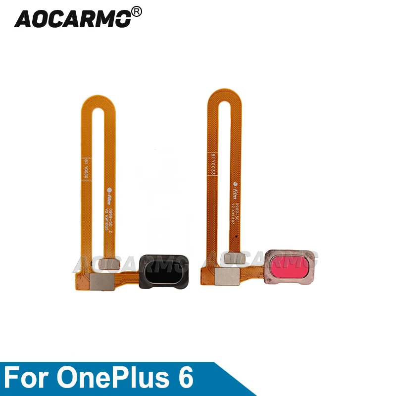 Aocarmo For OnePlus 6 A6000 1+6 Home Button Fingerprint Sensor Touch ID Flex Cable Replacement Part Black/Gold/Pink