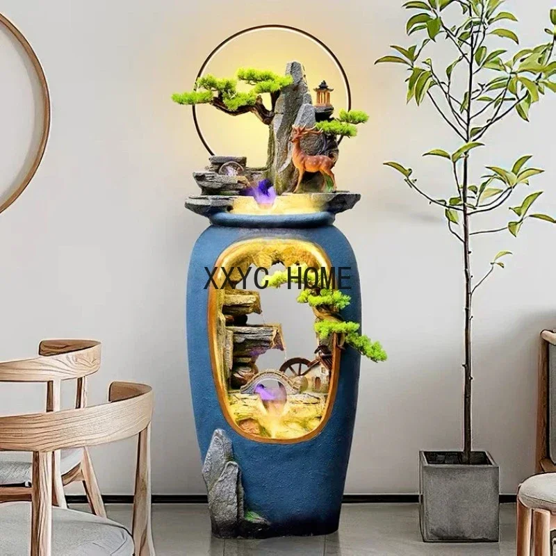 

Artificial Mountain and Fountain Living Room Balcony Humidifier High Mountain and Flowing Water Decorations Decoration Gifts