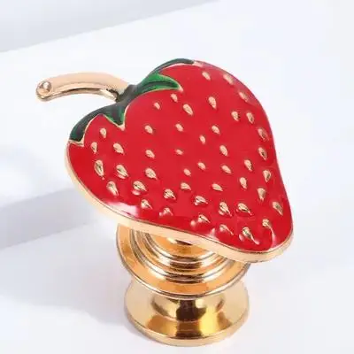 Manopola del cassetto dell'armadio in lega di zinco a forma di fragola, dimensioni compatte, leggera, sicura, durevole, con maniglia decorativa