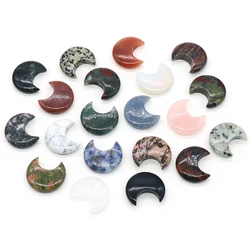 1PC Moon Shape Statue Natural Crystal Stone Colorfull Mascot Meditation Reiki Healing Polished Gem Collection Home Decoration