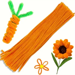 100 Pcs Orange Pipe Cleaners,Pipe Cleaners for Crafts,Pipe Cleaner Crafts,Chenille Stems for Craft DIY Arts Supplies