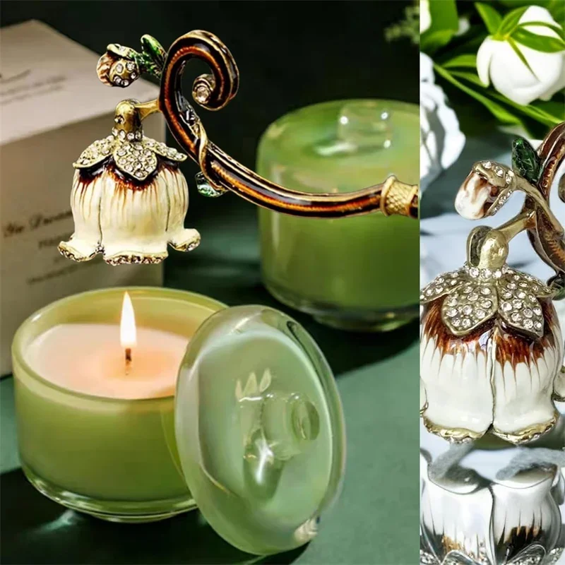 أنيقة شمعة طفاية شمعة مقبض طويل شمعة ملحق معدني الفتيل لهب السعور الفتيل Snuffer ديكور المنزل هدية