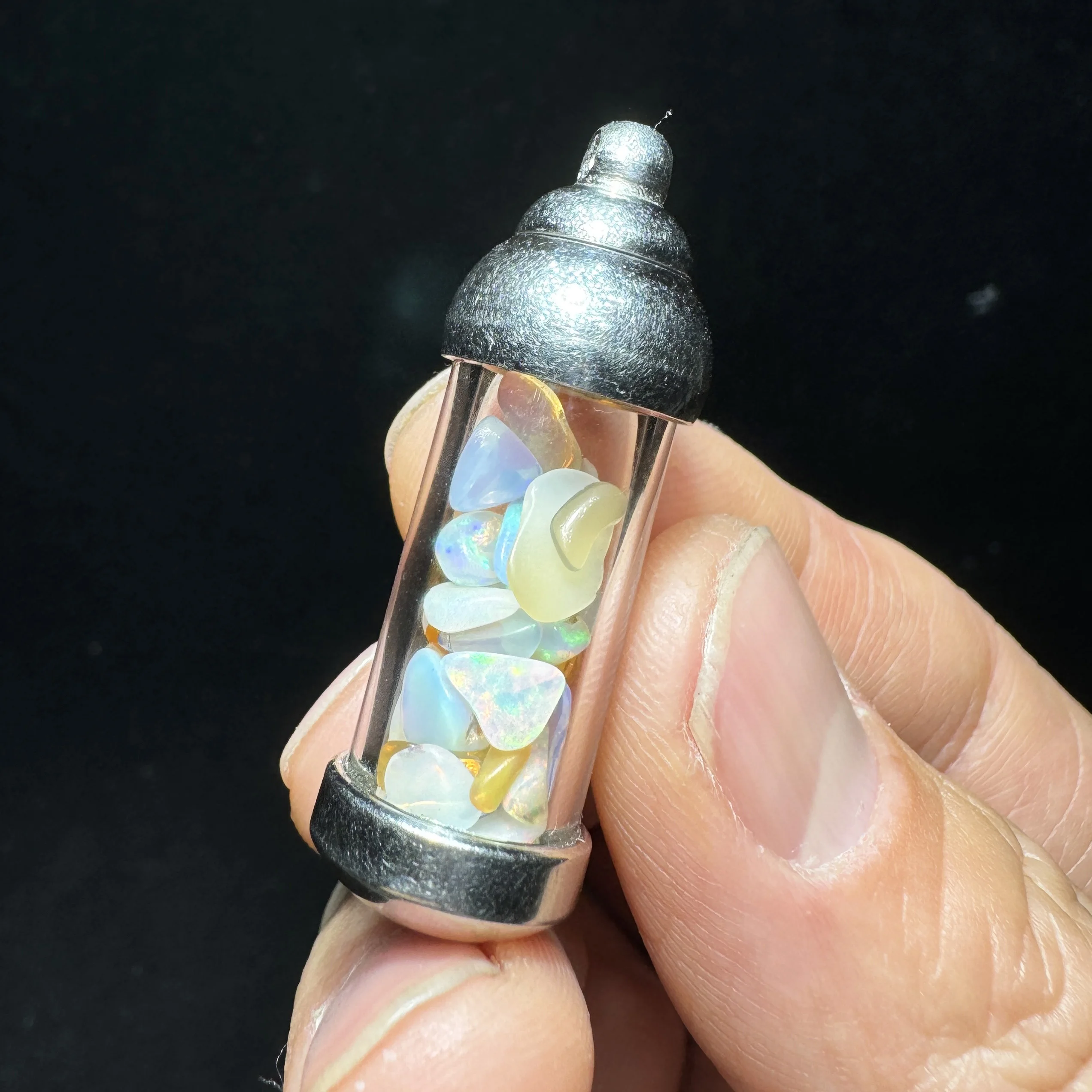 13g Natural Polished Colorful Ethiopia Opal Gravel Bottle Gem Mineral Healing Quartz Crystal DIY Home Decor