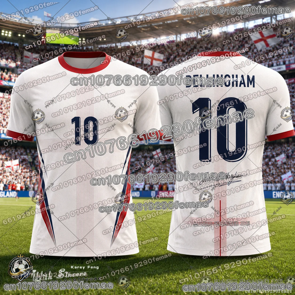 25-26 England Soccer Fan Jersey Special Edition Breathable Quick Dry Comfortable Training Football Shirt Outdoor Kids Adults