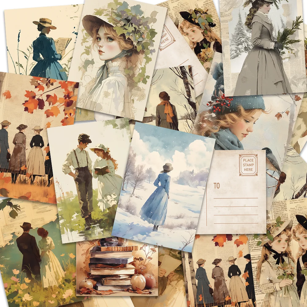 32 unidades, postales de la serie Anne of Green Gables, adecuados para regalos de cumpleaños/aniversario, coleccionables, giftables y postibles.