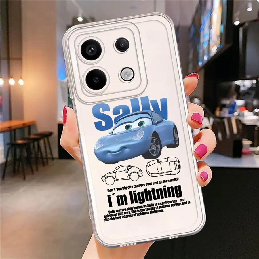 Sally relâmpago mcqueen caso para xiaomi redmi nota 9S 10lite 9 10 11 pro 10s 11s 12s 12 13 14 pro plus capa de telefone macio