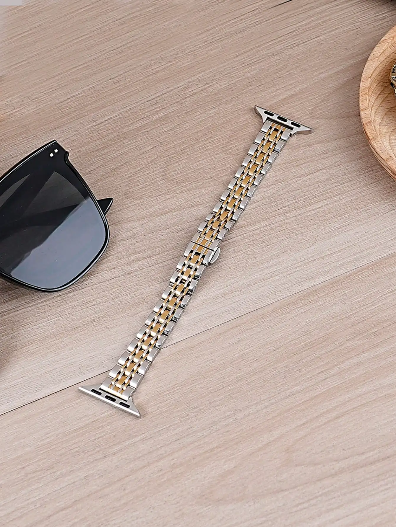 

Тонкий двухцветный ремешок из нержавеющей стали для умных часов, размеры 38-49 мм