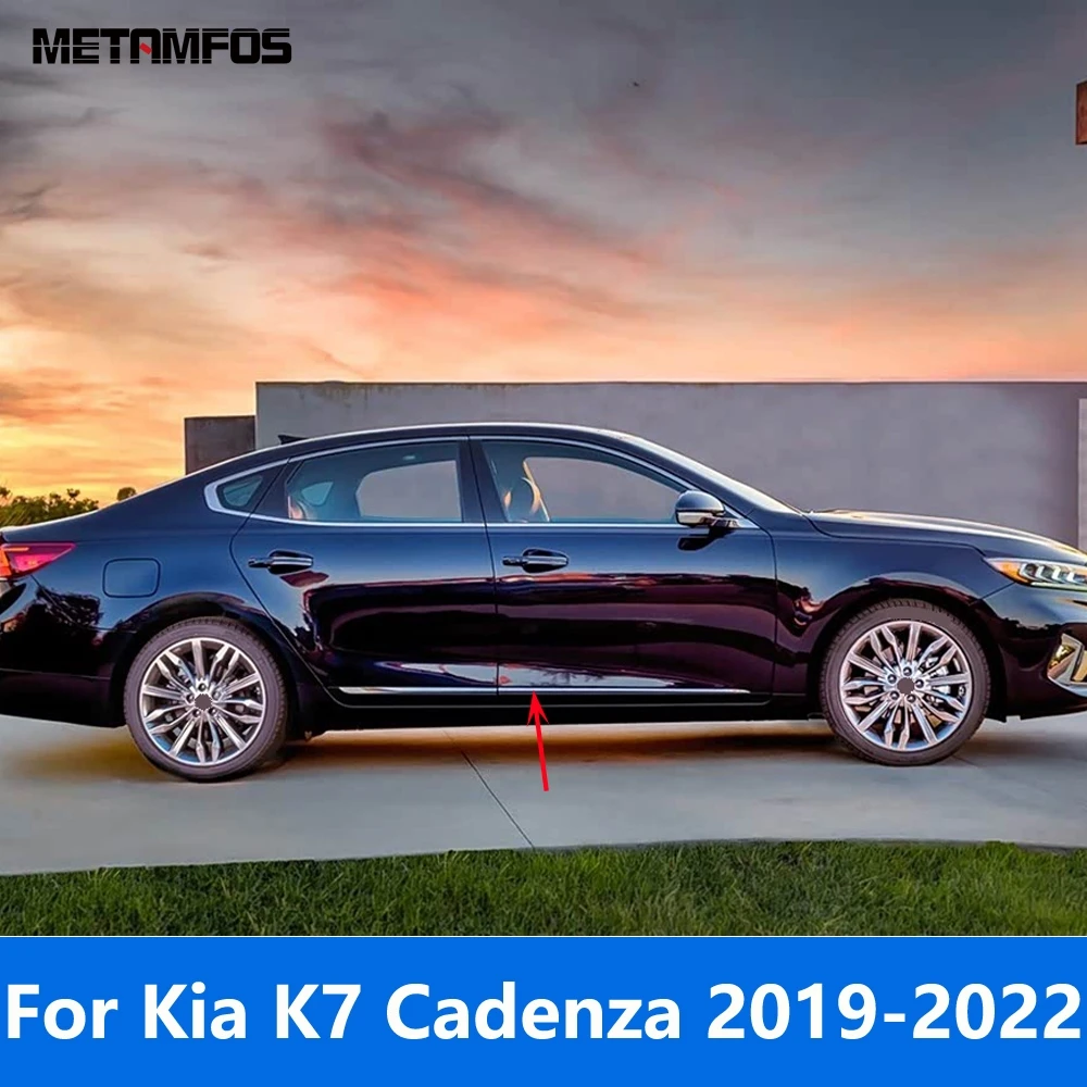 

For Kia K7 Cadenza 2019 2020 2021 2022 Carbon Fiber Side Door Strip Body Skirt Sill Molding Trim Sticker Accessories Car Styling