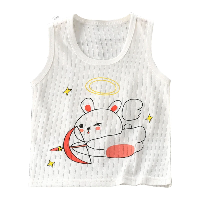 Fashion Kids Animal Sleeveless T-shirt 2024 Summer Children Tank Cute Vest Tops Baby Kids Cool Tees 0-5Years Old Summer Clothes