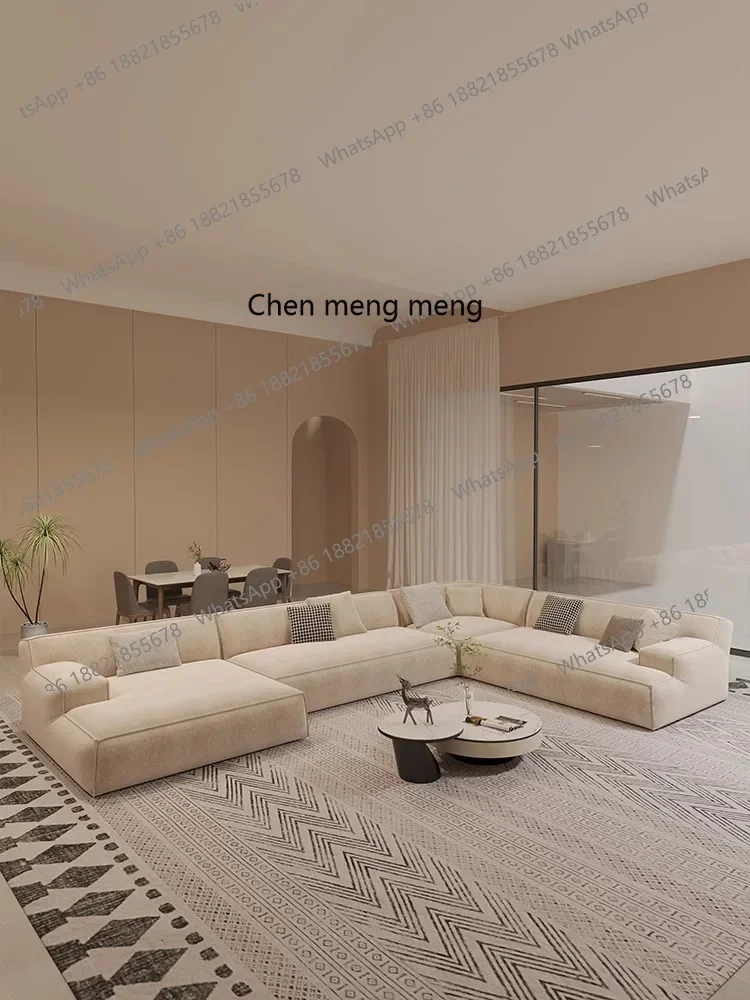 X الحد الأدنى، غرفة المعيشة المنزلية المصنوعة من القماش غير اللامع، مجموعة أريكة مسطحة كبيرة وبسيطة #5