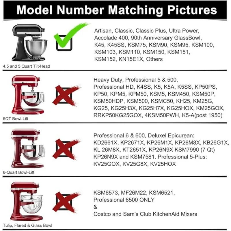 4.5-5QT Flat Beater Blade with Silicone Edges Bowl Scraper Compatible with KitchenAid Accessories - Image 4