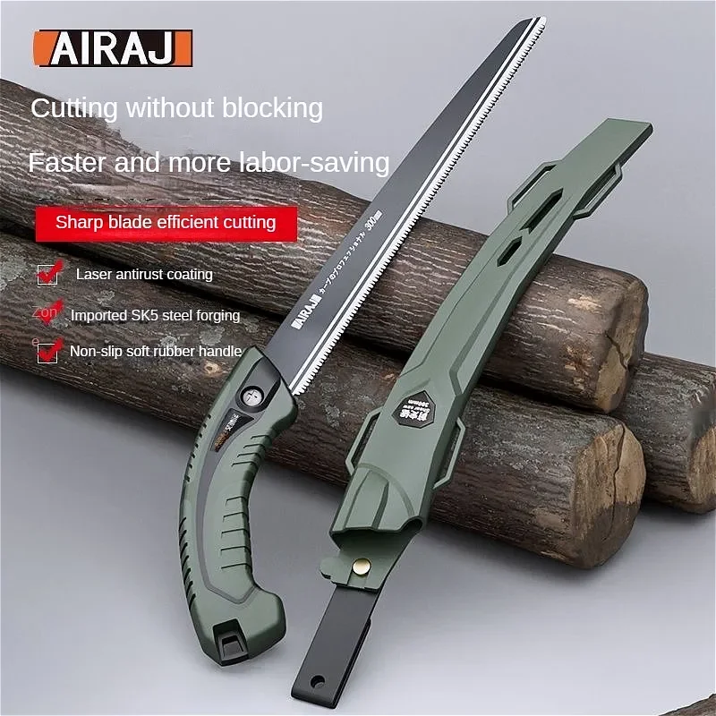 AIRAJ Hand Saw , Japanese Style Saw, Tree Sawing Tool , Garden Logging Tool , Woodworking Saw , Household Small Handheld Sharp