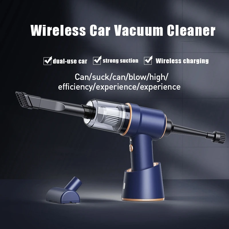 80000Pa Car Vacuum Cleaner Wireless Charging Compressed Air Handheld High-Power With HEPA Filter For Home Office Car