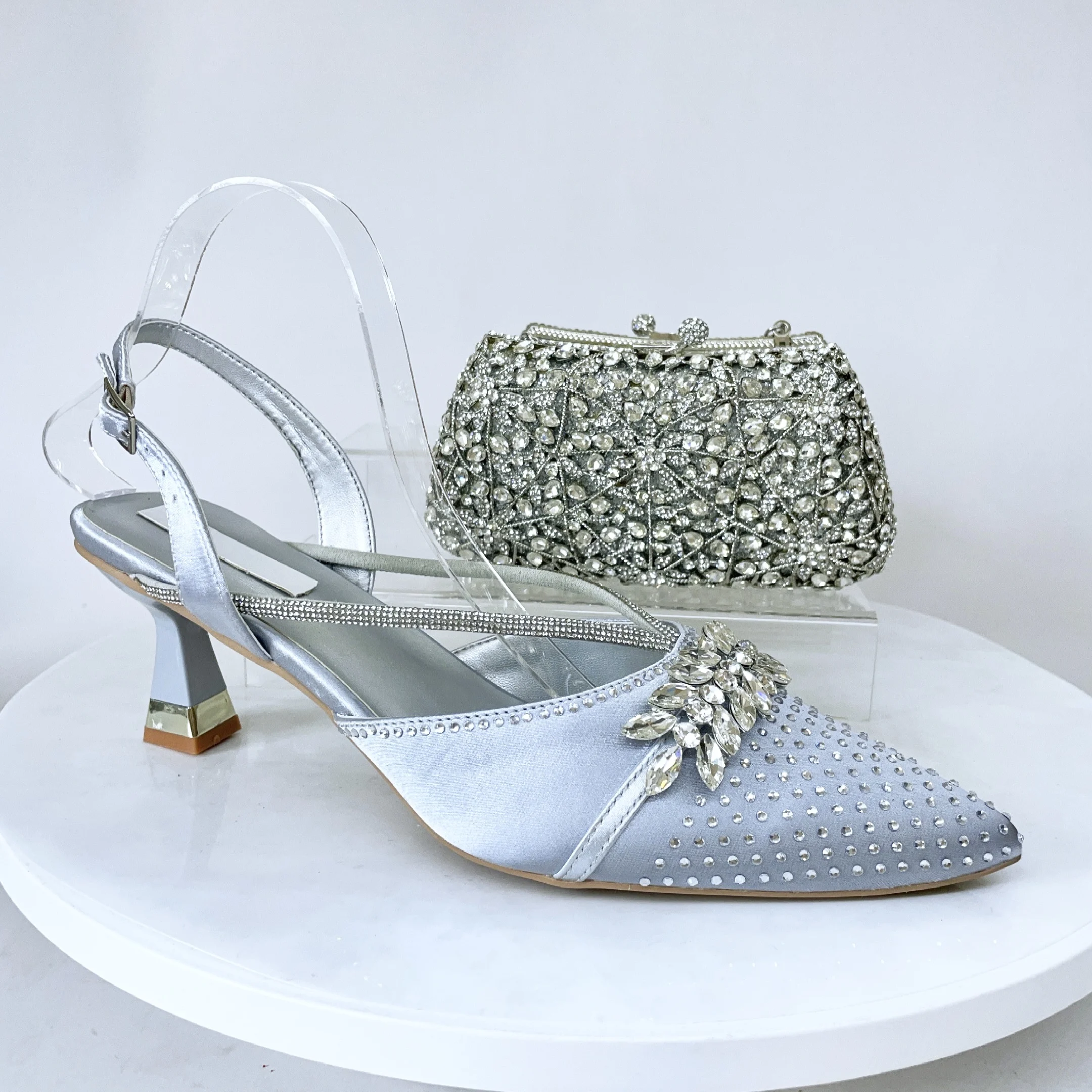 

LNATISNOVANНовые комплекты обуви и клатчи со стразами для вечерней вечеринки, босоножки на высоком каблуке-шпильке с драгоценными камнями и кошелек, сандалии с кристаллами