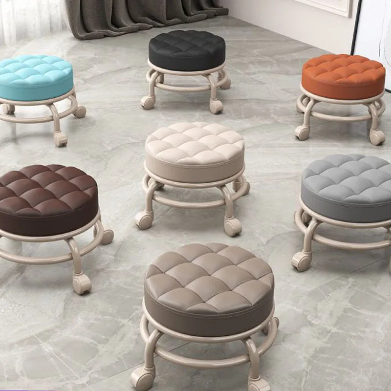 

2023New 1Pcsrotating Pedicure Spa Beauty Salon with Wheels Stool Living Room Change Shoes Low Stools Seat Chair Furniture