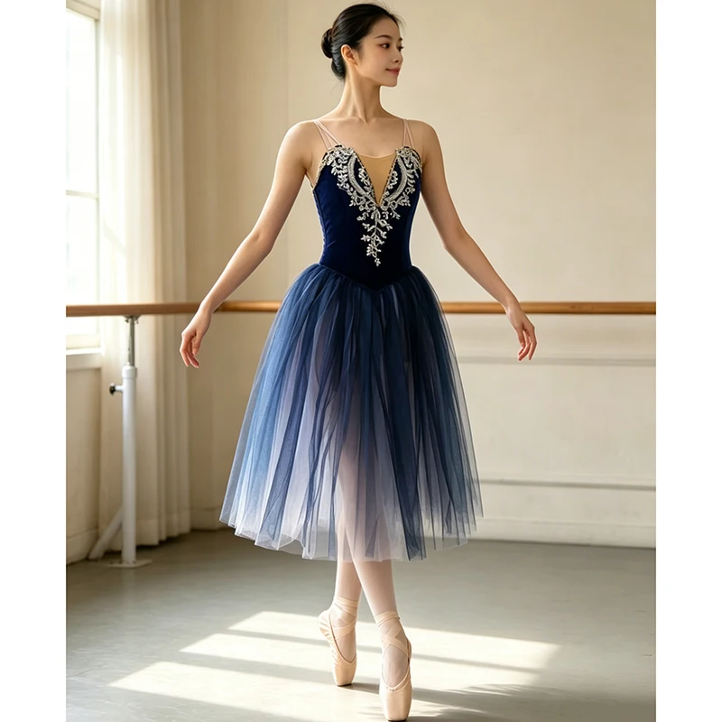 Sleeping Beauty long Ballet dress Dance romantic Performance fairy doll Costume classical Adult Stage Performance Nutcracker