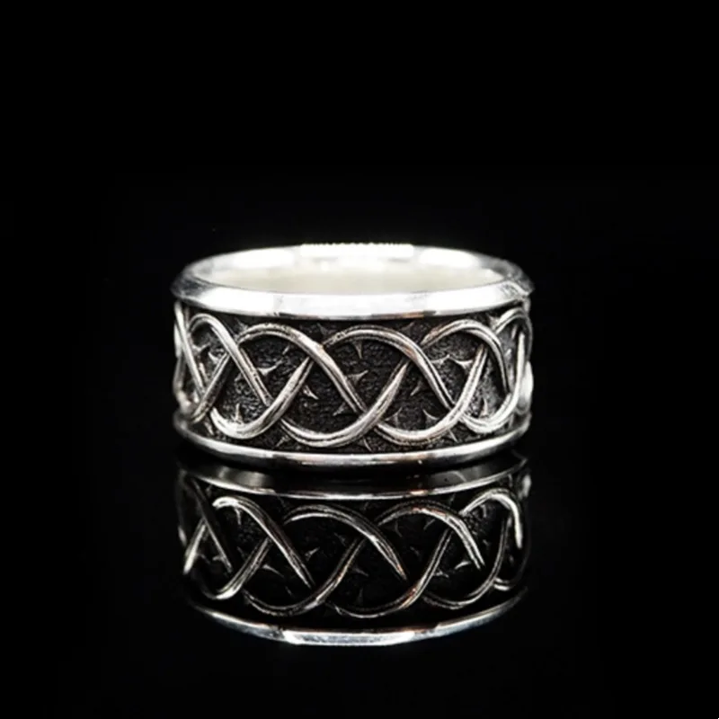 Retro Personalized Thistles and Thorns Ring For Men Couple's Jewelry Trendy Thai Silver Thorny Rings KOFSAC