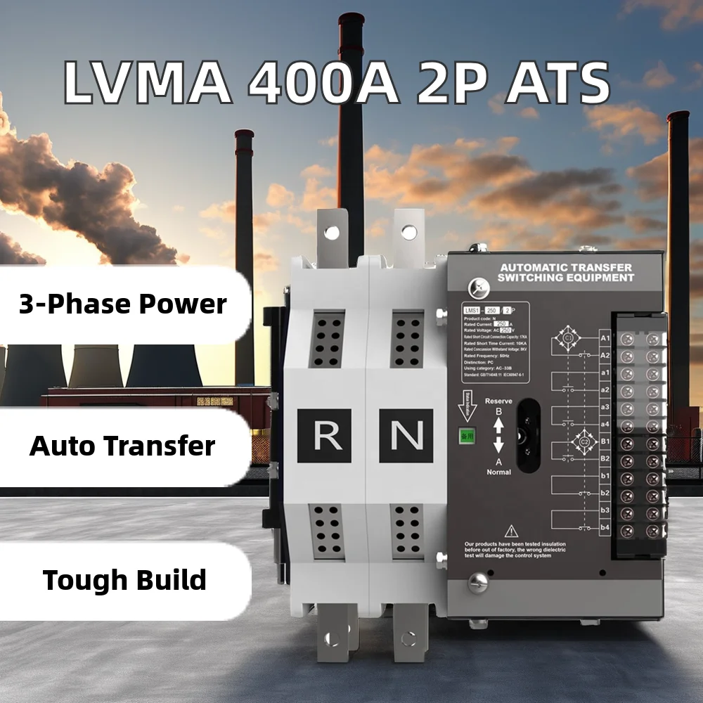 LVMA 400A 300A 350A 280A 2P ATS 3 Phase Auto Smart Home Changeover Switch Generator Automatic Transfer Switching