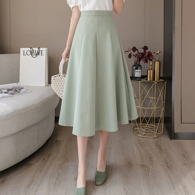 Clothing A Line Green Womens Skirt Office Midi Formal Skirts for Women Modest Y2k High Quality Summer 2024 Stylish Casual New In AliExpress